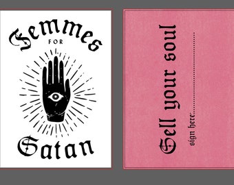 Femmes for Satan / Sell your Soul - Kärtchen im Format DIN A 7