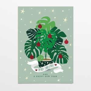 Merry Monstera! Christmas card in the format A6 - postcard Christmas