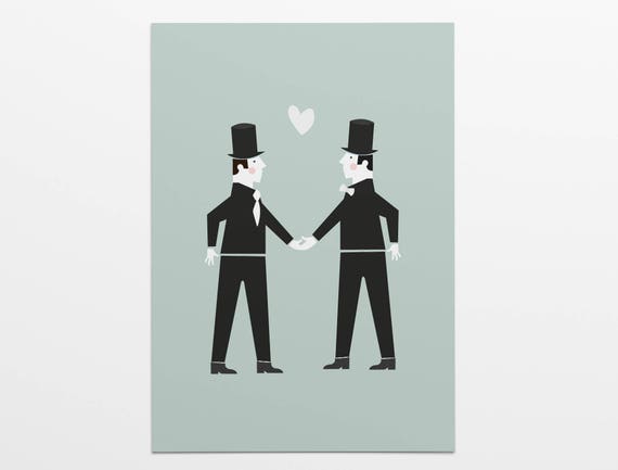 Carte De Voeux Avec Enveloppe Mariage Gay Etsy
