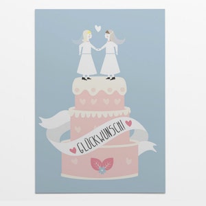 Folding card/Wedding card with cover: Lesbian wedding image 1