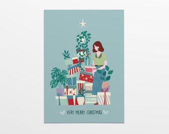 Christmas Card PLANT - Postcard Christmas - Scandinavian