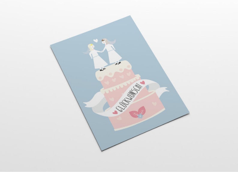 Folding card/Wedding card with cover: Lesbian wedding image 2