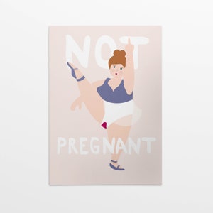 Carte postale féministe : Pas enceinte