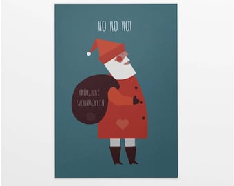 Christmas Card HO HO HO - Scandinavian Design