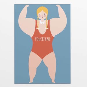Postkarte: Powerfrau