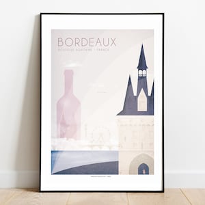 Póster Ciudad de Burdeos, Nueva Aquitania, Francia