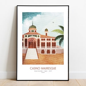Cartel de Winter City & Moorish Casino - Arcachon. Bassin Arcachon, Aquitania, Francia.