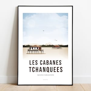 Poster & Poster Tchanquées huts on the Ile aux Oiseaux (Arcachon), Bassin Arcachon, Francia