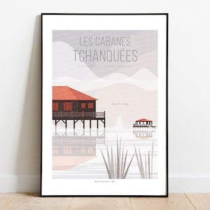 Póster Isla de los Pájaros - Cabanes Tchanquées Bassin Arcachon