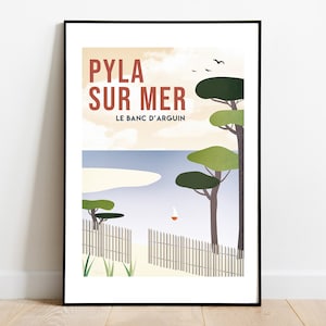 Affiche & Poster Pyla sur Mer, Bassin d'Arcachon, Burdeos, Aquitania, Francia