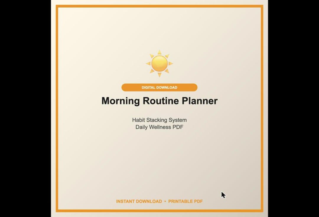 Morning Routine Planner Printable | Habit Stacking System | Daily ...