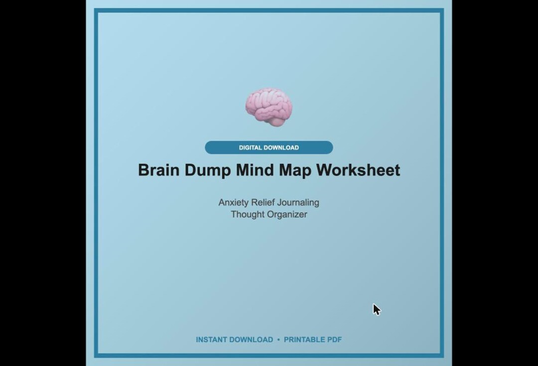 Brain Dump Arbeitsblatt zum Ausdrucken | Angst Relief Mind Map Journal ...