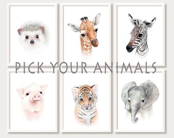 watercolor animals etsy