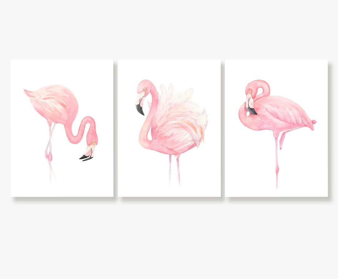 Pink Flamingo Decor Printable Flamingo Art Watercolor - Etsy