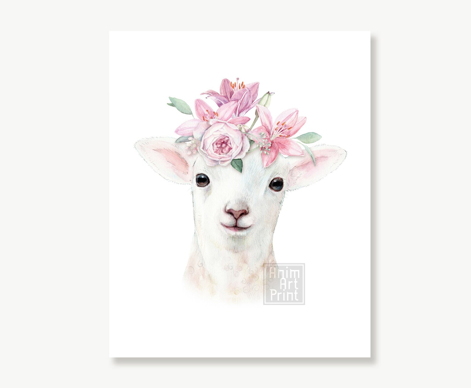 Baby Farm Animal Prints for Nursery Animals With Flower Etsy