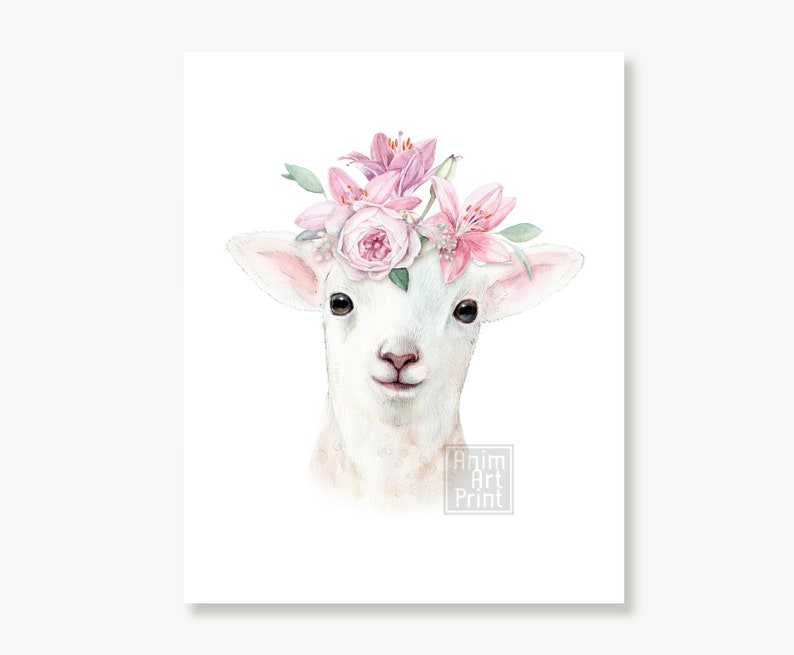 Baby Farm Animal Prints for Nursery Animals With Flower Etsy