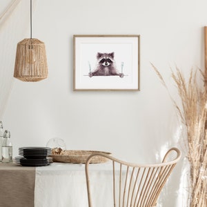 Raccoon Art Print Funny Kitchen Décor Kitchen Art Animal - Etsy