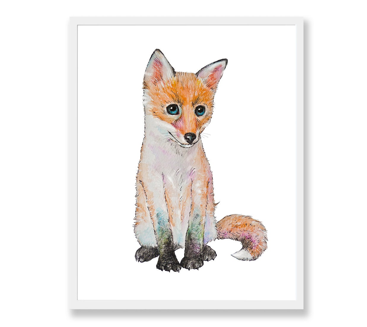 Baby Fox Print Printable Nursery Art Forest Woodland Animal | Etsy