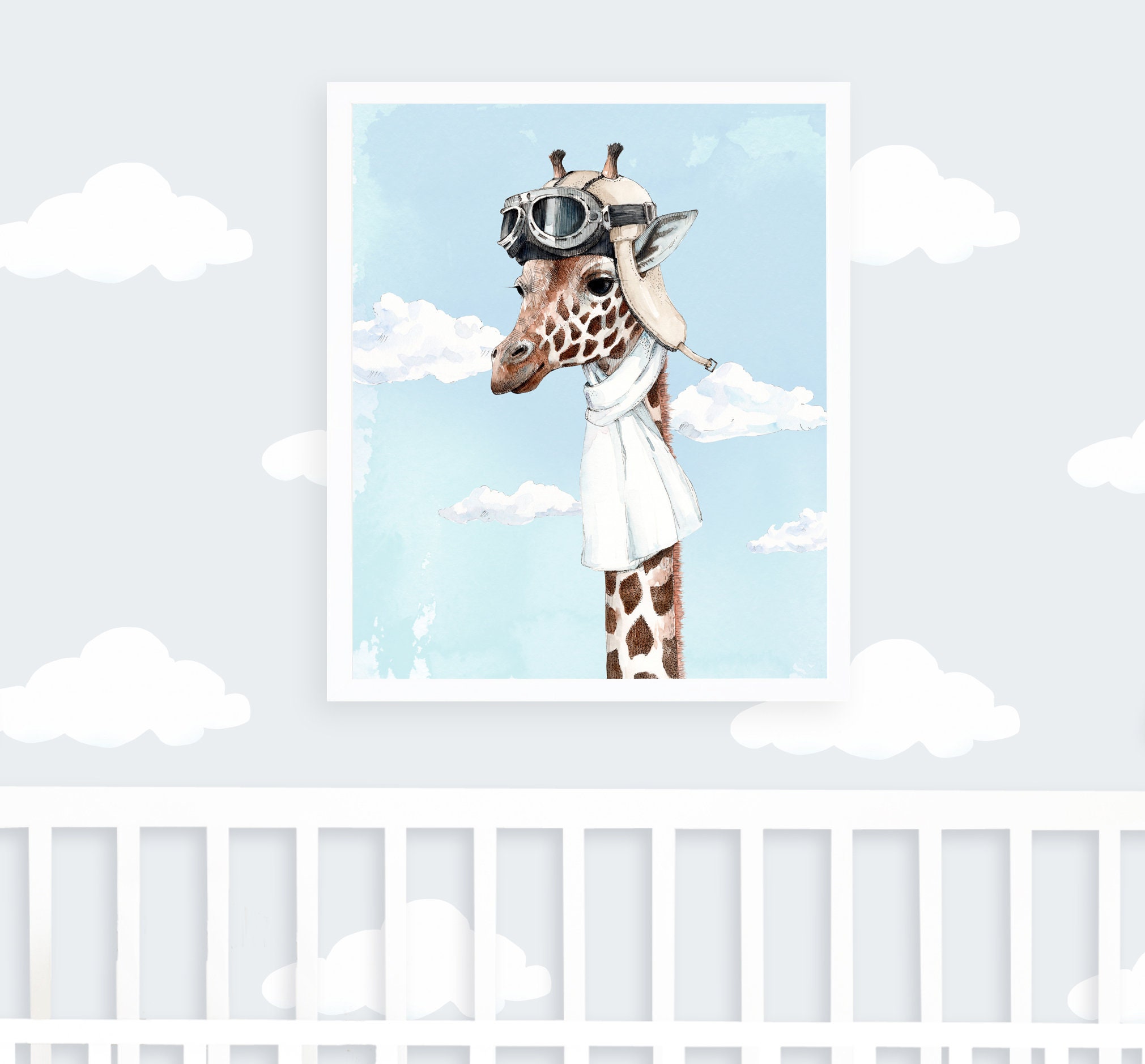 Animal Prints for Nursery, Set of 2, 3, 4, 6 Wall Art, Safari Animals, Kids  and Baby Wall Décor 