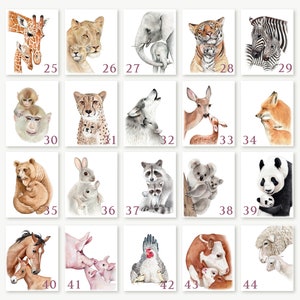 Baby Animal Art Prints Nursery Wall Art Set of 4 Painting - Etsy