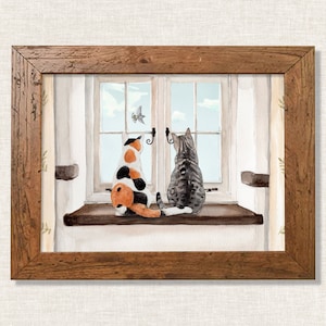 Custom Cat Print, Personalized Cat Print, Wall Art Rustic, Décor, Gift for Cat Lovers, Vintage Style Painting, Country Home Wall Décor Pets