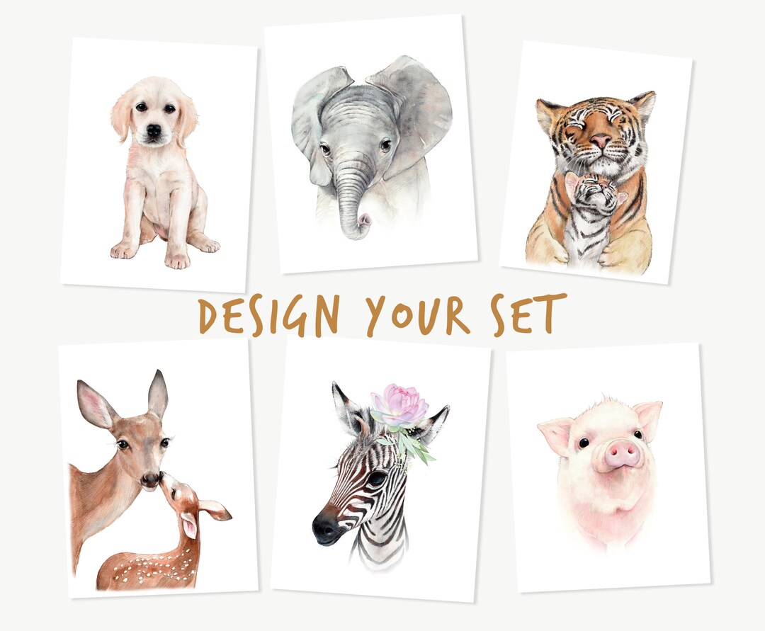 Baby Animal Paintings, Farm, Woodland, Safari Nursery Wall Art Prints ...