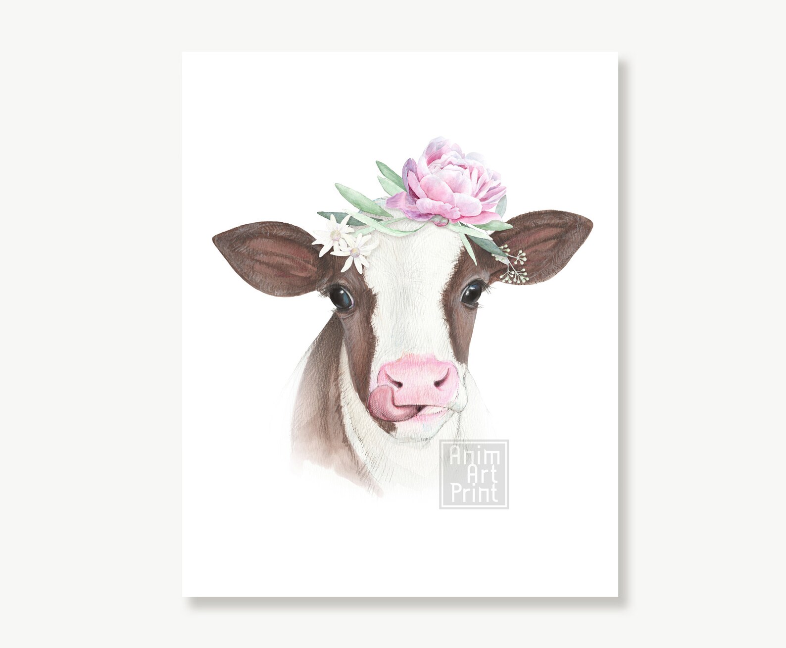 Baby Farm Animal Prints for Nursery Animals With Flower Etsy