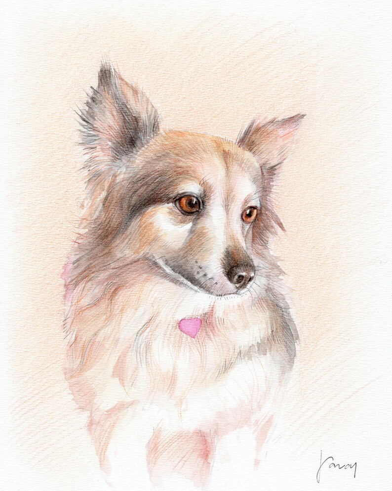 Commission Dog Painting Custom Pet Portrait Watercolor Portrait Dog