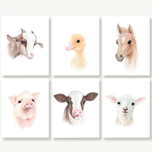 Baby Farm Animal Pictures Farm Animals Nursery Art Nursery Etsy