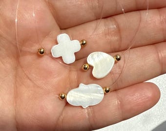 Collar con dije invisible de nácar – 3 estilos