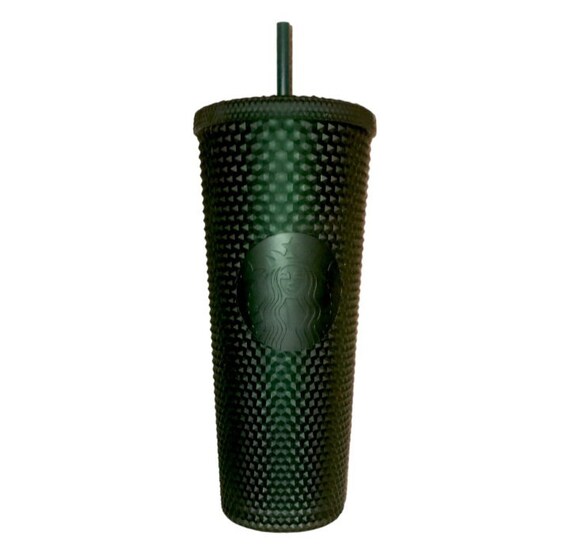 Starbucks 2022 Dark Green Matte Soft Touch Studded Cup Tumbler 24oz Venti 