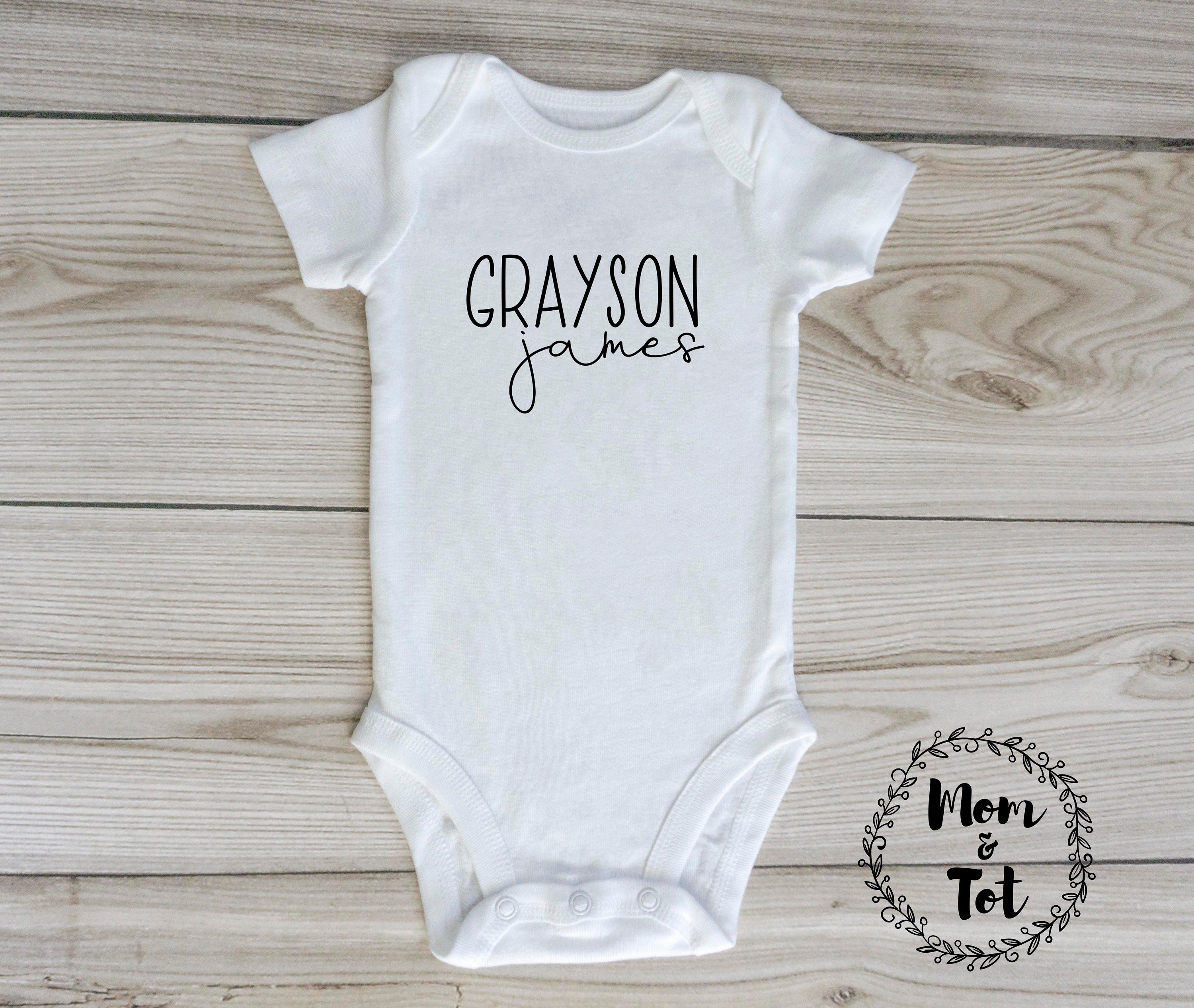 Name onesie / mixed font / baby boy onesie / baby girl onesie Etsy