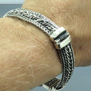 Turkish Handmade Jewelry 925 Sterling Silver King Chain Biker Men&#39;s Bracelet