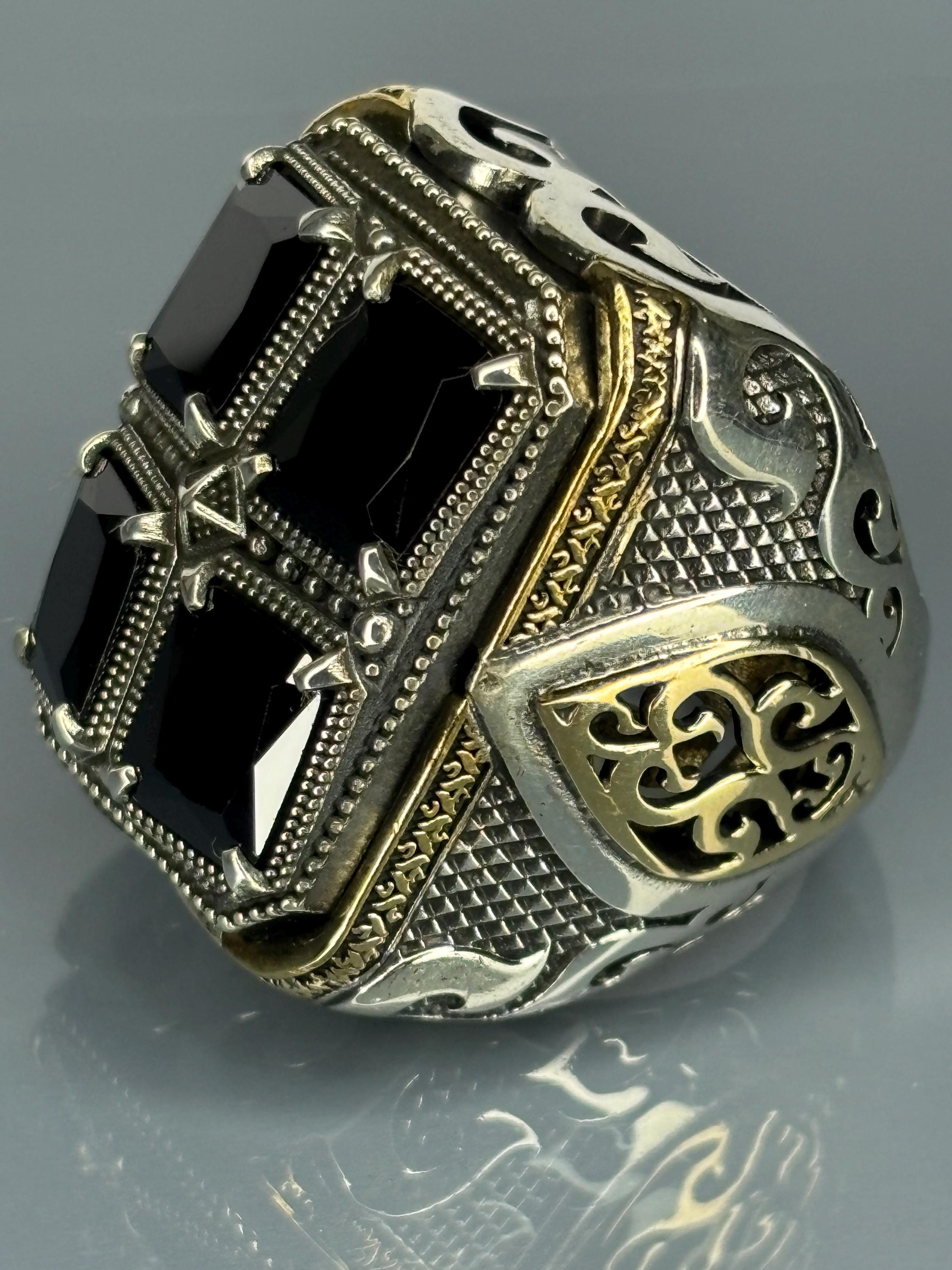 NEW＊トルコ製 ハンドメイド メンズリング シルバー925（八芒星