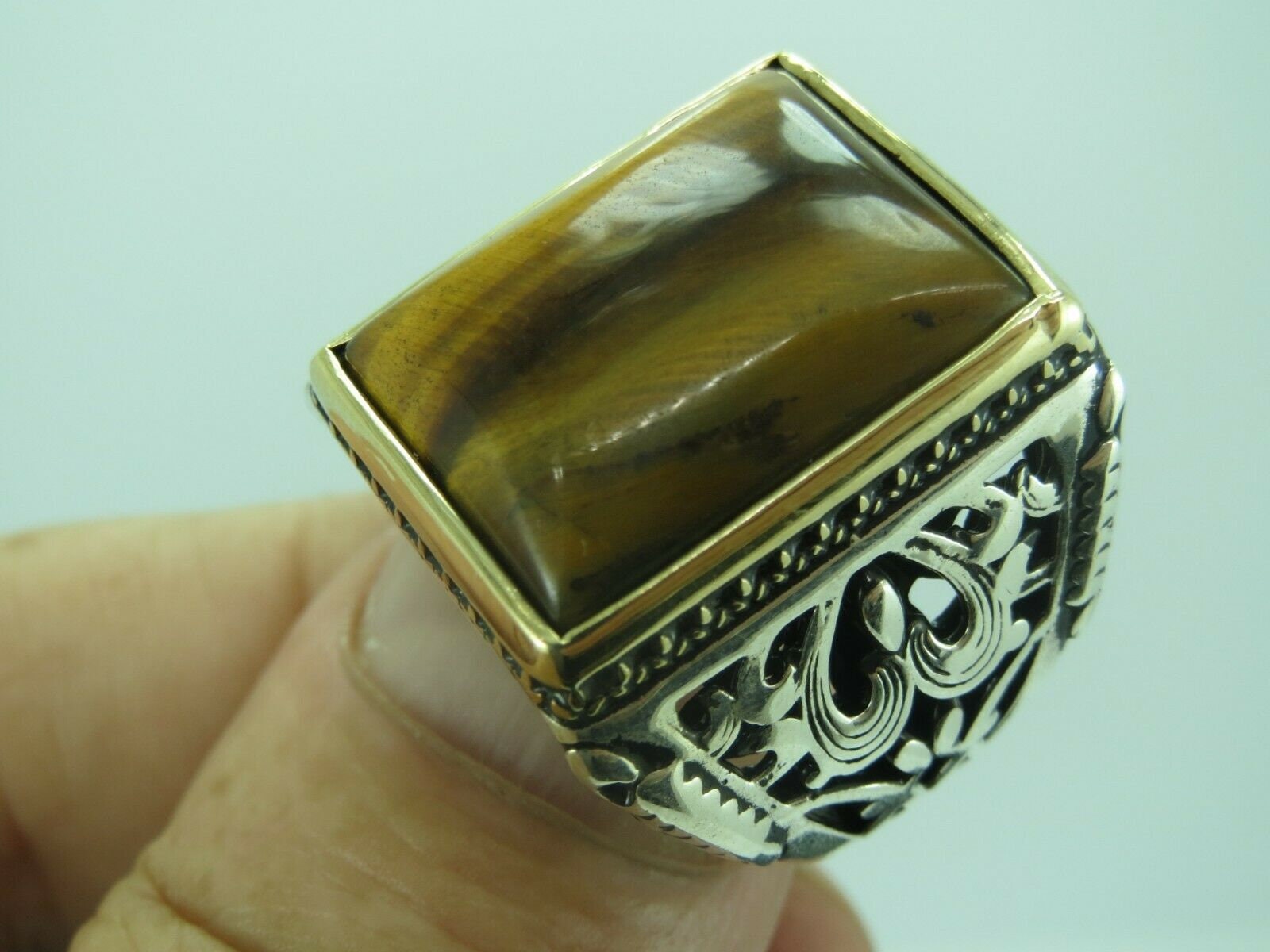 Turkish Handmade Jewelry 925 Sterling Silver Tiger's Eye