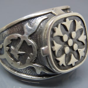 Turkish Handmade Jewelry 925 Sterling Silver King&#39;s Ring Men&#39;s Ring