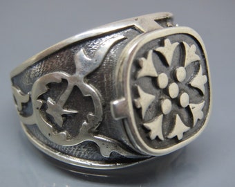 Turkish Handmade Jewelry 925 Sterling Silver King's Ring Men's Ring