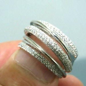 Turkish Handmade Jewelry 925 Sterling Silver Zircon Stone Women Ring Sz 8