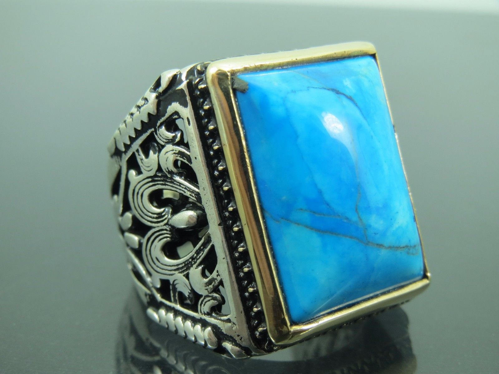 Turkish Handmade Jewelry 925 Sterling Silver Turquoise Stone - Etsy