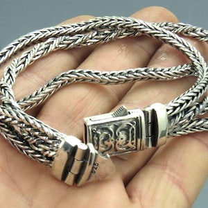 Turkish Handmade Jewelry 925 Sterling Silver King Chain Biker Men&#39;s Bracelet