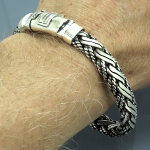 Turkish Handmade Jewelry 925 Sterling Silver King Chain Biker Men&#39;s Bracelet