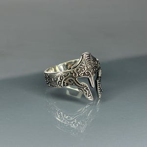 Handmade 925 Sterling Silver Spartan Helmet Ring for Men, Viking Warrior Ring, Ancient Greek Mythology Jewelry, Norse Viking Gift