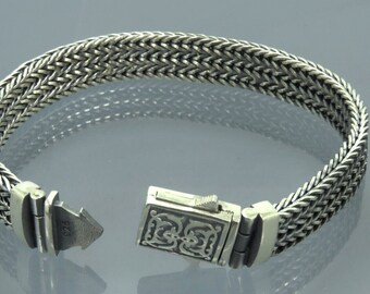 Turkish Handmade Jewelry 925 Sterling Silver Punk Heavy Cool Biker Men  Bracelet