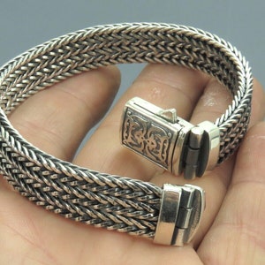 Turkish Handmade Jewelry 925 Sterling Silver Punk Heavy Cool Biker Men Bracelet