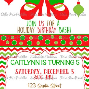 Christmas Birthday Party - Christmas party - Printable Invitation