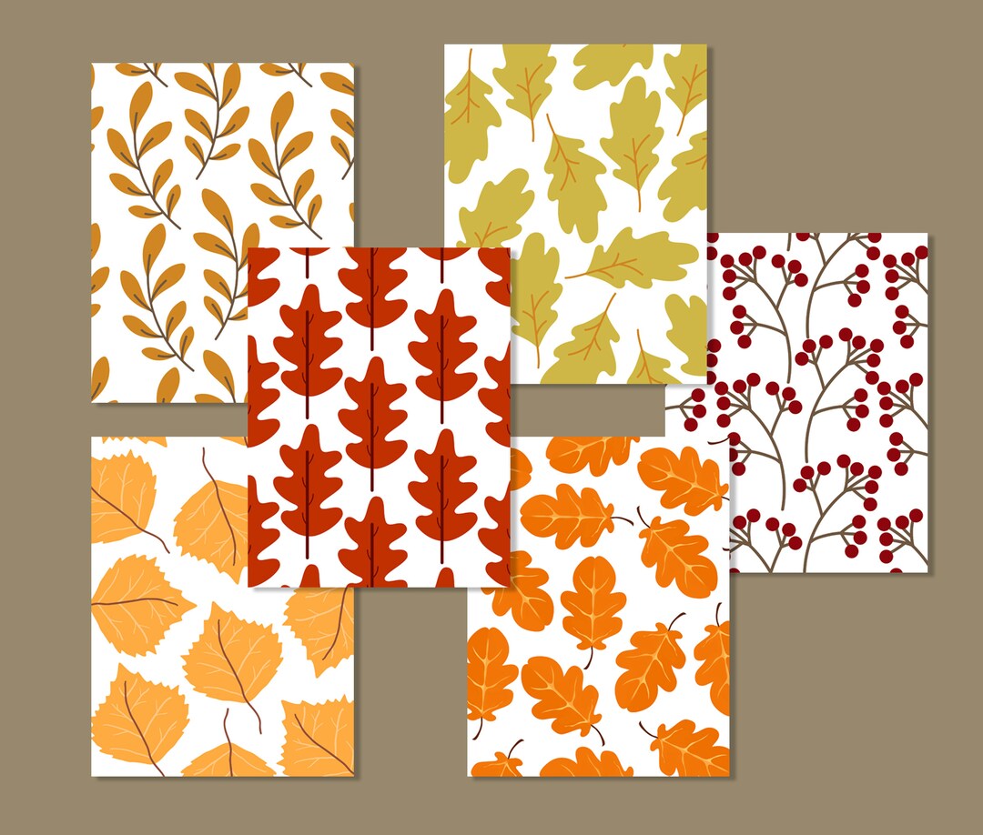 Leaf Pattern Printables PDF/PNG/SVG - Leafy Printable - Fall Colors ...