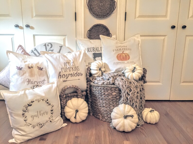 Blue Truck Pillow Cover Pumpkins in Truck Pillow Cover Etsy