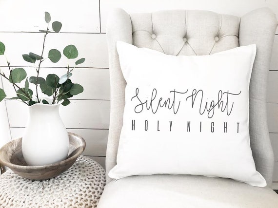 Christmas Pillows Winter Pillow Cover Silent Night Pillow Etsy