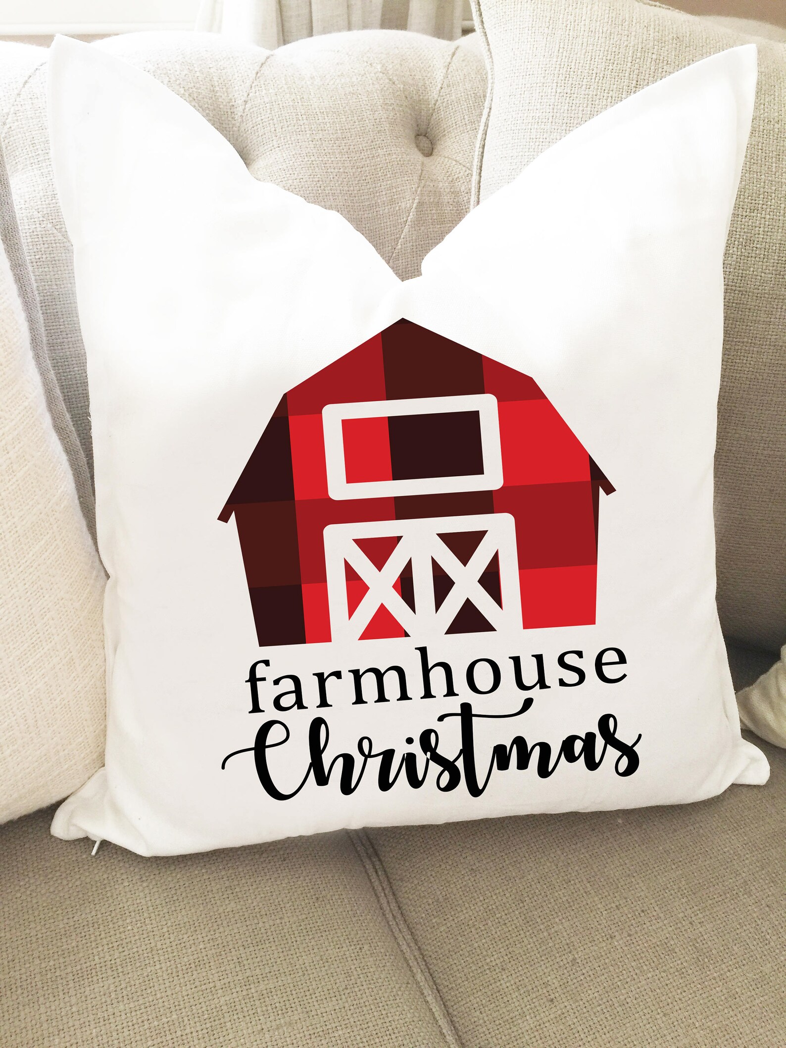 Christmas Pillows Farmhouse Christmas Pillow Cover Etsy
