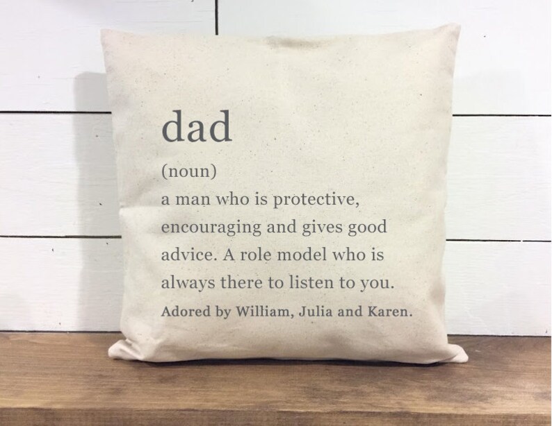 Father Pillow Defined Custom Daddy Established Date New Etsy